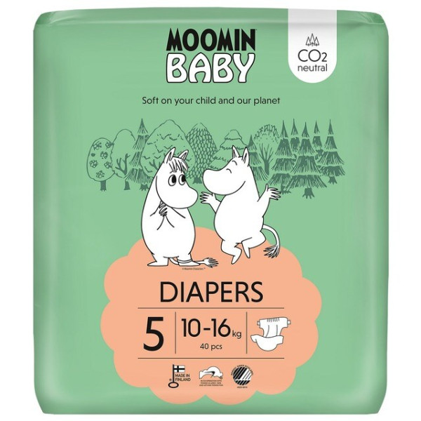 MOOMIN BABY Fraldas Tamanho 5 40 unid