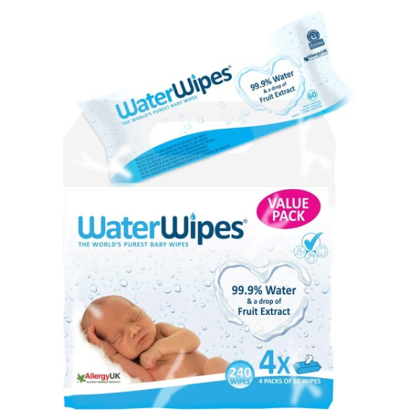 WATERWIPES TOALHITAS BEBE X60 X4