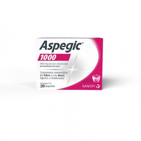 Aspegic 1000 1800 mg 20 Pó Sol Or