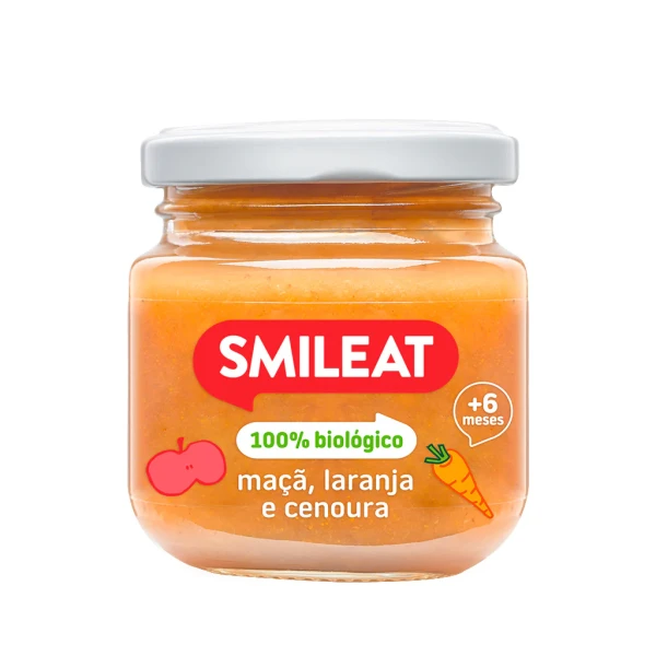 SMILEAT Boião Maçã, Laranja e Cenoura 130g