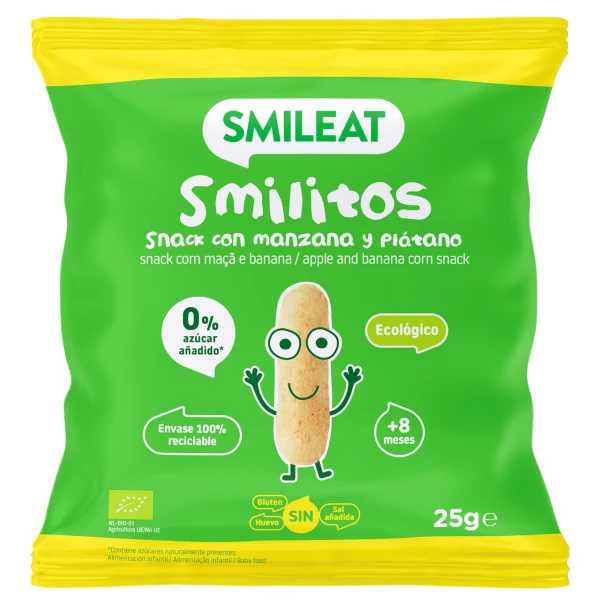 SMILEAT Snack Smilitos Milho Maça e Banana 25g