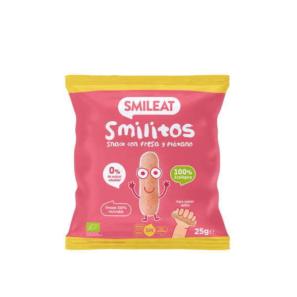 SMILEAT Snack Smilitos Milho com Morango e Banana Biológico - 25gr.